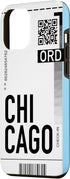 iPhone 14 Pro Max Chicago Air Ticket Phone Case Boarding Pass City Plane Case