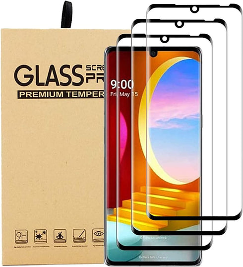 LG Velvet 5G Screen Protector - 3 Pack, Tempered Glass, 9H Hardness, HD Clear, Scratch Resistant, Bubble Free,