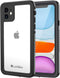 Lanhiem iPhone 11 Case, IP68 Waterproof Dustproof with Built-in Screen Protector, Heavy Duty Clear Back Cover (Black)