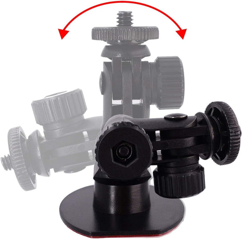 CH114 1/4"-20 Thread Car Camera Mount Holder with 3M Double-Sided Adhesive Base - Universal Car Dash Cam Tripod Permanent Windshield/Dashboard Holder Fits Sony/Ricoh/HP/GoPro/Oculus