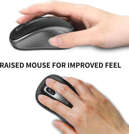 ACOZYKITTEN 2.4G Wireless Mouse for Portable Computer, Noiseless Mouse with USB Receiver, Ergonomics Cordless Optical