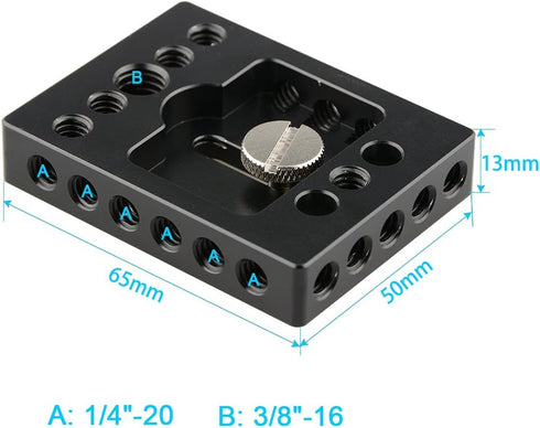 CAMVATE Camera Baseplate with 1/4" & 3/8" Thread Hole for DSLR Camera Cage Rig - 1578