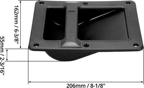 QWORK Plastic Speaker Cabinet Handles, 4 Pack Heavy Duty Recessed Holder, 6.38" x 8.5" x 2", Black