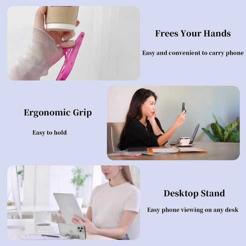 Meroqeel 6 Pack Cell Phone Finger Holder Grip Loop Accessories for Hand, Mobile Phone Knob Handle Kickstand Strap Hooks