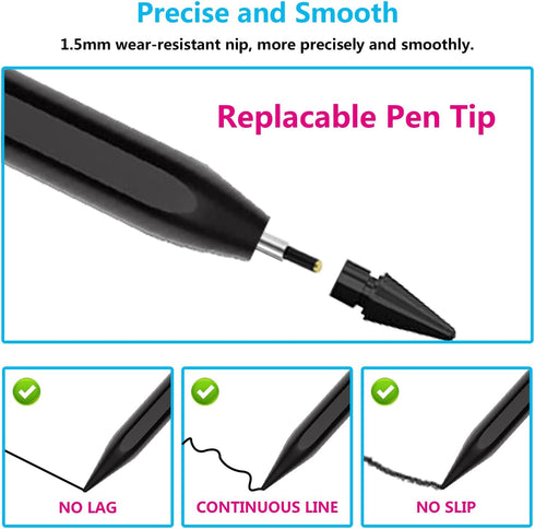 iPencil for iPad, LED Power Display, Pencil with Palm Rejection & Tilt Sensitivity, Stylus Pen for iPad 6/7/8/9/10,