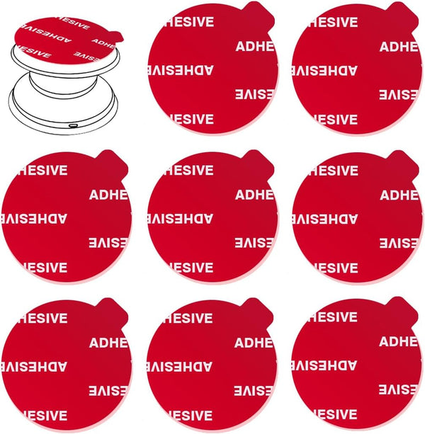 8pcs Clear Sticky Adhesive Pads for Socket Base Mount, 1.38 inches Round Double-Sided Replacement Tapes for Phone Stand