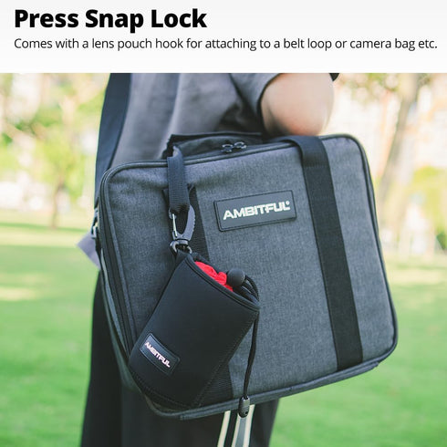 AMBITFUL Lensball Bag, Thick Protective Neoprene Lens Pouch for DSLR Camera Lens - Fits Nikon, Sigma, Sony, Fuji,