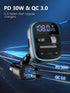 LENCENT Bluetooth FM Transmitter PD 30W, Bluetooth Car Adapter with QC3.0 Fast Charger, Hi-Fi Bass Music, Wireless