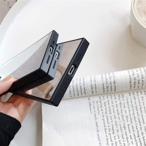 YTanazing for iPhone 11 Pro Mirror Case - Luxury Glass Glossy Rectangle Mirror Shockproof Hard Case, 5.8 inch