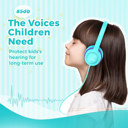 Kids Headphones - Wired Ear Headphones with Safe Volume Limiter 85dB for Children/School