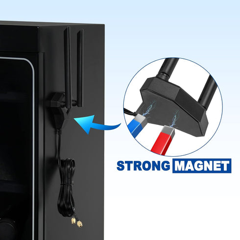 Eightwood Dual Band WiFi Antenna 2.4GHz 5GHz RP-SMA with 6.5ft Extension Cable for PC Desktop, PCIe WiFi Card