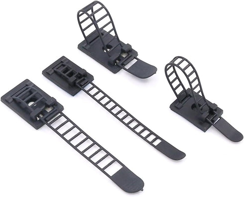 50Pcs 2 Sizes Adjustable Self-Adhesive Nylon Cable Straps - Cable Ties for Wire Management