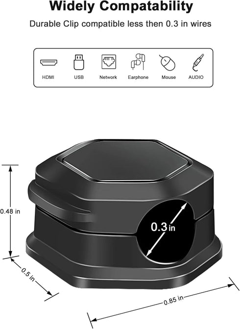 Magnetic Cord Organizer for Desk - Magnetic Cable Clips for Phone Charger, Computer, Home, Office, Car