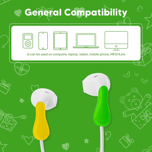 QearFun Dinosaur Style Earbuds for Kids, Wired Heavy Bass Headphones with Microphone, Noise Isolating Gifts for School