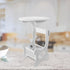 Angoily Small Round Side Table White Plastic Wood Nightstand for Bedroom Living Room Balcony with Storage and Hollow
