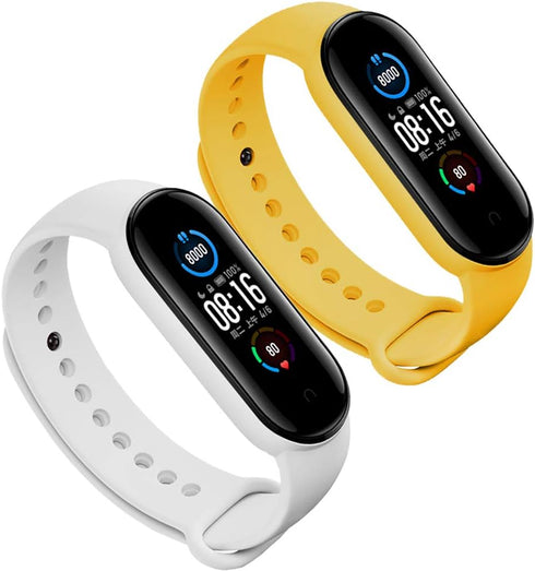 LeongLzt Replacement Straps for Xiaomi Mi 5/6/7 & Amazfit Band 5/6 - Soft, Flexible Silicone for Men & Women