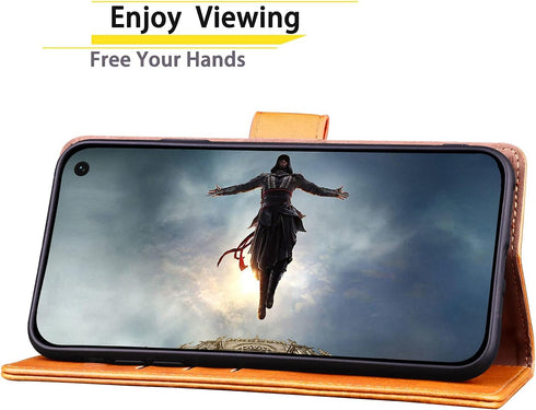 SUANPOT RFID Blocking Leather Wallet Case for Samsung Galaxy S10 6.1", Flip Folio Book Phone Case, Shockproof Cover
