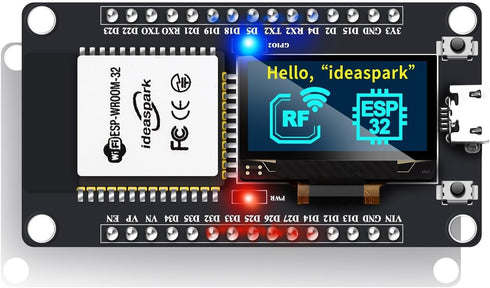 ideaspark ESP32 0.96 Inch Display,CH340 Development Board Integrated OLED Driver,WiFi+BLE Wireless Module,and Micro USB