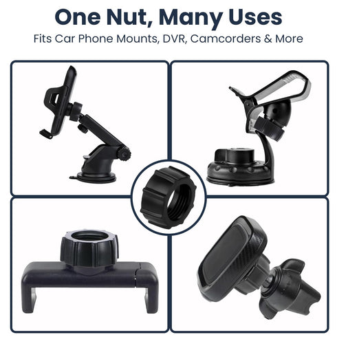 PIJUR 6-Pack 17mm 17mm Tightening Nut for Car Mount Screw-On, Car Phone Mount Replacement Parts, Compatible with Ball