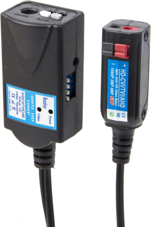 Mini CCTV BNC HD CVI/TVI/AHD/CVBS Active Video Balun Receiver Power Connector (1080P 400M) 5MP HD-CVI/TVI