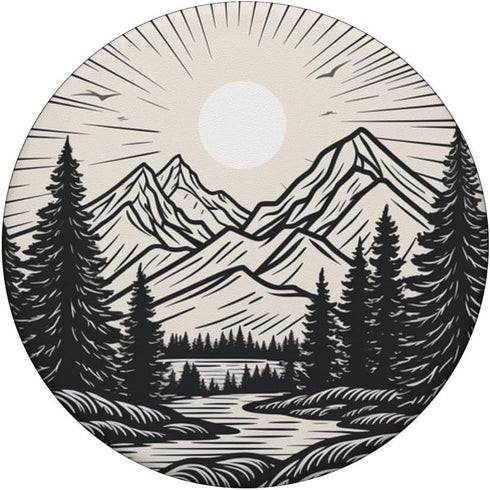 Pine Tree Mountain Scene PopSockets Adhesive PopGrip