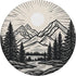 Pine Tree Mountain Scene PopSockets Adhesive PopGrip