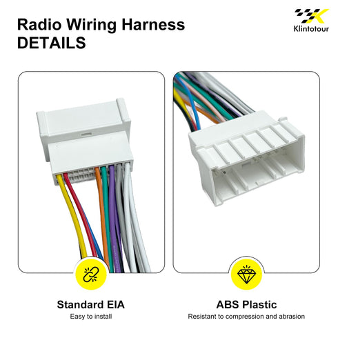 2006-2008/Kia 2005-2008, Radio Wiring Harness Compatible with Hyundai Stereo Installation Wire Harness Aftermarket