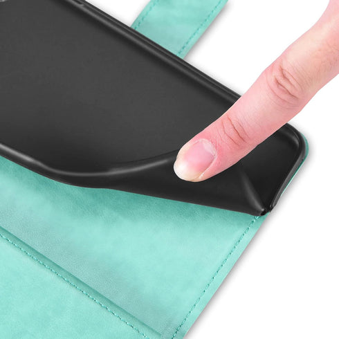 Asuwish Flower Leather Flip Card Holder Wallet Case with Tempered Glass Screen Protector for Samsung Galaxy S22 Ultra