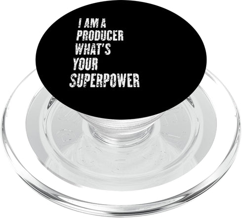 Fun Producers apparel I am a Producer what's your superpower PopSockets PopGrip for MagSafe