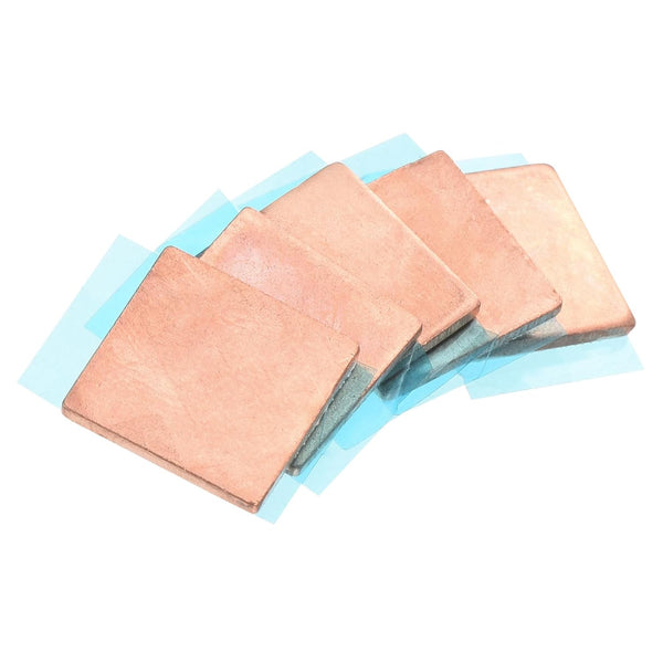MECCANIXITY Heatsink Copper Sheet Shim, 1.5mm Thickness Pad with Thermal Conductive Adhesive Tape, 5 Set