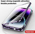 Lockable Magnetic Case for iPhone 15 Plus with Safety Lock Screen Protector Camera Lens Protector Double-Sided Glass 360° Full Body Bumper Cover Clear Case (15Plus, Light Blue)