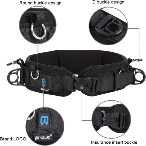 PULUZ Multi-Function Camera Waist Belt for SLR/DSLR, Adjustable Strap with Hook for Outdoor Photography Accessories