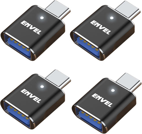 ENVEL USB C to USB Adapter, 4 Pack USB 3.0 to USB C OTG Converter, Compatible with iPhone, Galaxy, iPad