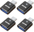 ENVEL USB C to USB Adapter, 4 Pack USB 3.0 to USB C OTG Converter, Compatible with iPhone, Galaxy, iPad