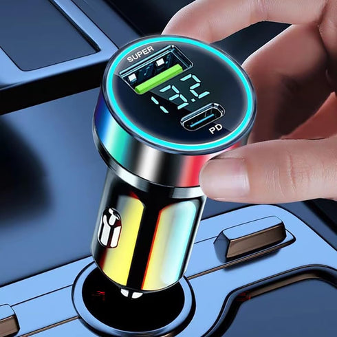 60W USB C Car Charger Adapter with Voltage Detection, PD30W+QC3.0 Fast Charge for iPhone/Android/Samsung/iPad Pro