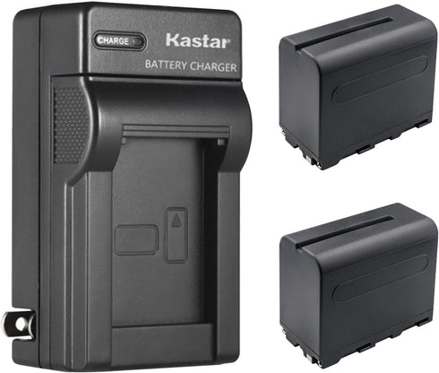 Kastar 2-Pack NP-F960 / NP-F970 Battery and AC Wall Charger, Replacement for Feelworld FW759 7 INCH Slim DSLR Monitor