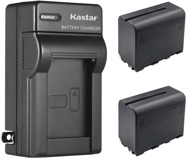 Kastar 2-Pack NP-F960 / NP-F970 Battery and AC Wall Charger, Replacement for Feelworld FW759 7 INCH Slim DSLR Monitor