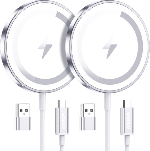 Apple Mag-Safe Charger 2 Pack - Magnetic Wireless Charger for iPhone 16 15 14 13 12 Pro Max, 15W Fast Charging Pad