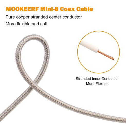 15ft,RG8X PL259 50 Analyzer,Dummy MOOKEERF CB Coax Cable Stranded Core UHF Male to Male Low Loss CB Antenna Cable Ohm