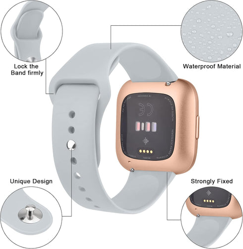 Meliya Silicone Bands Compatible with Fitbit Versa 2 Bands Women Men, Classic Adjustable Sport Replacement Wristbands for Fitbit Versa 2 / Fitbit Versa/Versa Lite/Versa SE
