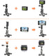 Lupholue 4 Magnetic Camera Mount with Super Magnets, Universal Metal Surface Mount Sports Video Recording Kit Dual Ball