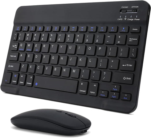 KUNSI Bluetooth Keyboard and Mouse Combo for iPad, Rechargeable Slim Wireless Keyboard and