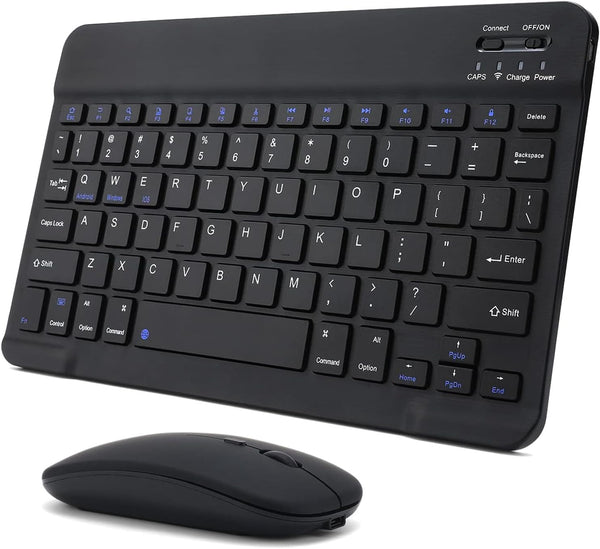 KUNSI Bluetooth Keyboard and Mouse Combo for iPad, Rechargeable Slim Wireless Keyboard and