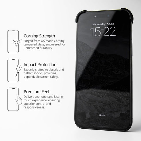 Arc Pulse Arc Shield Duo, Compatible with iPhone 15 Pro Max, Screen Protector with Corning Tempered Glass Film