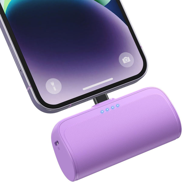 Mini Portable Charger Power Bank for iPhone, 5200mAh PD Fast Charging Battery Pack, Compatible with iPhone