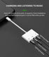 Headphone Adapter Lightning to 3.5mm AUX Audio Jack and Charger Extender Dongle Earphone Headset Splitter Compatible with iPhone 11 12 Mini pro max xs xr x se2 7 8 Plus for Ipad Air Cable Converter