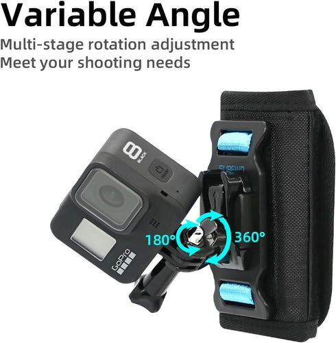 SUREWO Backpack Shoulder Strap Mount with Adjustable Shoulder Pad for GoPro Hero 12/11/10/9/8/7/6/5/4, DJI Osmo Action