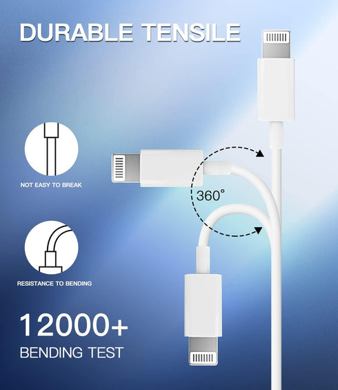 20W PD Power Adapter Compatible with iPhone 12 Pro Max Fast USB C Wall Charger Block for iPad Charging Quick Box 5ft