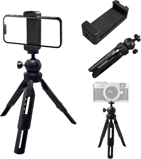 OBHEI Extendable Mini Camera Tripod, Portable Selfie Stick Handle Grip Desktop Webcam Tripod