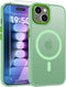 WRJ Case for iPhone 15 with Screen Protector, Magnetic Translucent Phone Case for